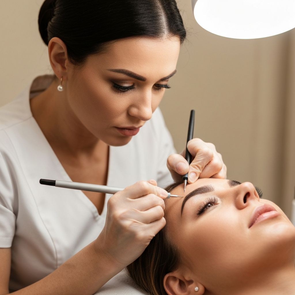 Nano Hairstrokes brow technique